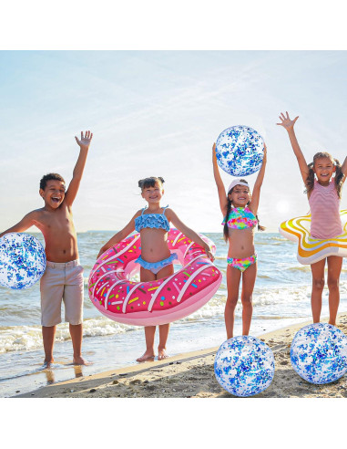 Pelotas de Playa Inflables LED HyDren 30.48 cm 4 Piezas Azul Claro