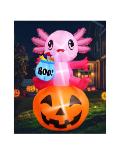 Decoración Inflable de Halloween Anroog Axolote 1.6m con LED