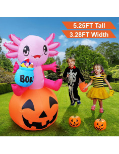 Decoración Inflable de Halloween Anroog Axolote 1.6m con LED 2