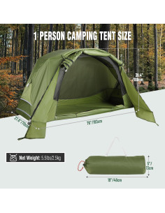 Tienda de Camping Plegable REDCAMP SP10202 para 1 Persona 2