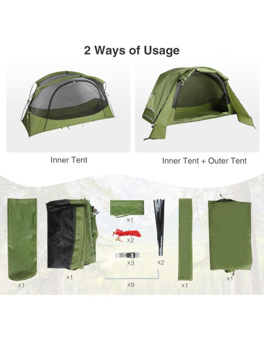 Tienda de Camping Plegable REDCAMP SP10202 para 1 Persona