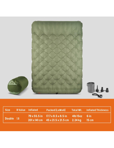 Colchón de Aire Kelty Kush Queen 201x142 cm 15 cm Grosor