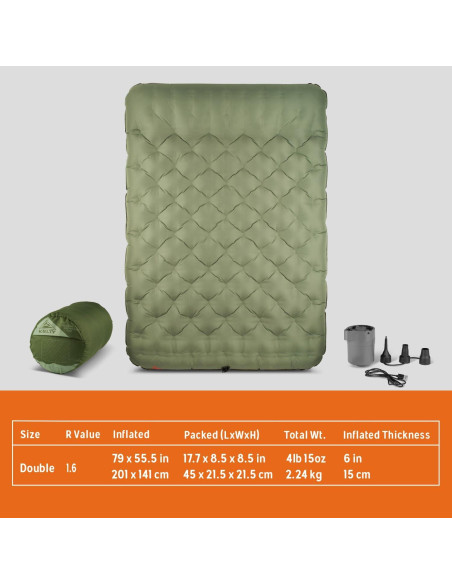 Colchón de Aire Kelty Kush Queen 201x142 cm 15 cm Grosor