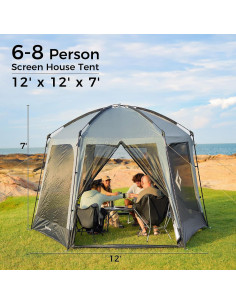 Carpa de Pantalla KingCamp 3.66m x 3.66m para 6-8 Personas 2