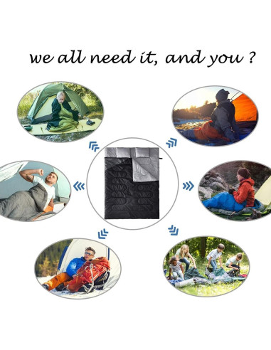 Saco de dormir doble Tuphen TP-2-SD XL 220x150 cm 3 estaciones