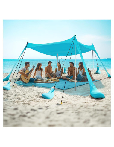 Tienda de Playa WILDPATH 3.05x3.05m UPF 50+ con 8 Sacos