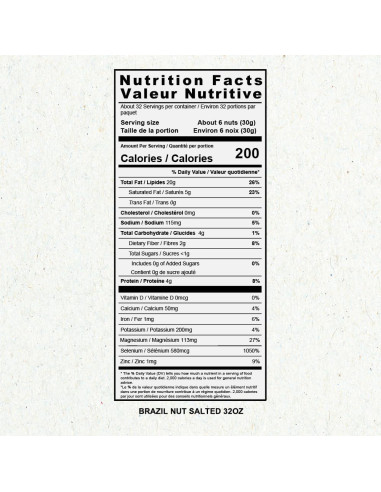 Nueces de Brasil Orgánicas Premium Floresta en Pie 907g Tostadas