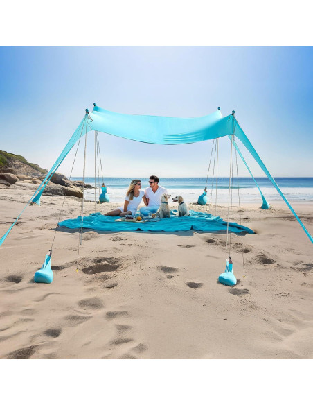 Tienda de Playa WILDPATH 3.05x3.05m UPF 50+ con 8 Sacos