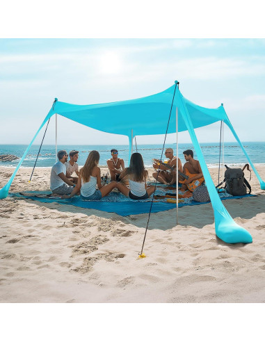 Tienda de Playa WILDPATH 3.05x3.05m UPF 50+ con 8 Sacos