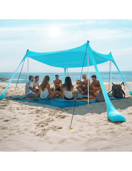 Tienda de Playa WILDPATH 3.05x3.05m UPF 50+ con 8 Sacos