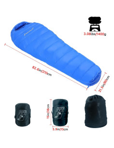 Saco de dormir Clostnature Momia 550 Fill Power 3-4 estaciones 2