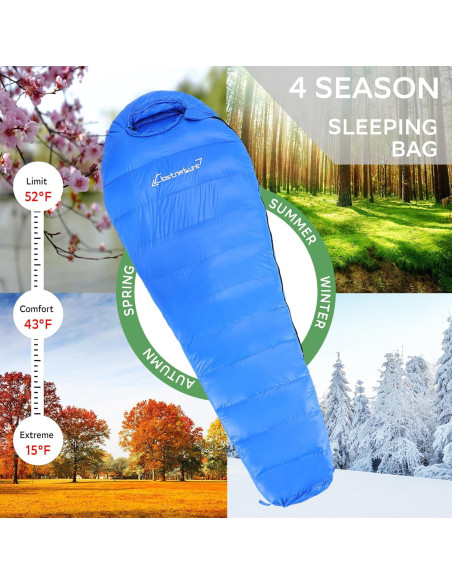 Saco de dormir Clostnature Momia 550 Fill Power 3-4 estaciones