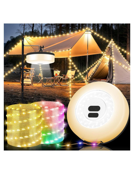 Luces de Camping Recargables UGDLUCK 10m 9 Modos IP4 Luces de Camping Recargables UGDLUCK 10m 9 Modos IP4