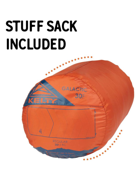 Saco de Dormir Kelty Galactic 30 Relleno Plumón 550