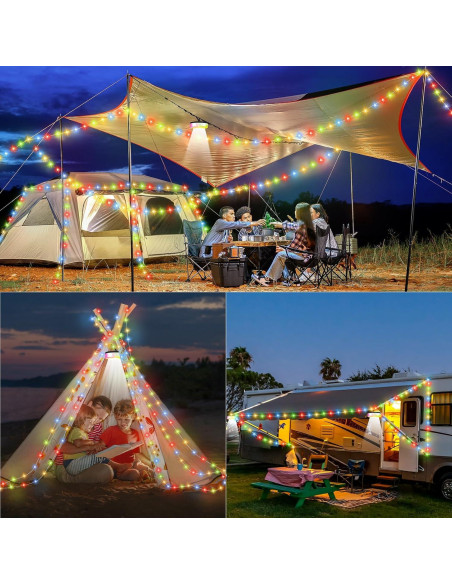 Luces de Camping Recargables UGDLUCK 10m 9 Modos IP4 Luces de Camping Recargables UGDLUCK 10m 9 Modos IP4