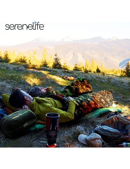 Saco de dormir doble SereneLife impermeable para 2 personas Saco de dormir doble SereneLife impermeable para 2 personas