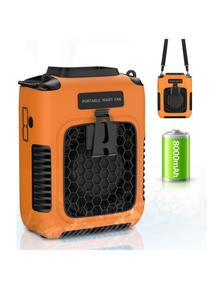 Ventilador Portátil de Cintura Deller 8000mAh 30H 5500RPM