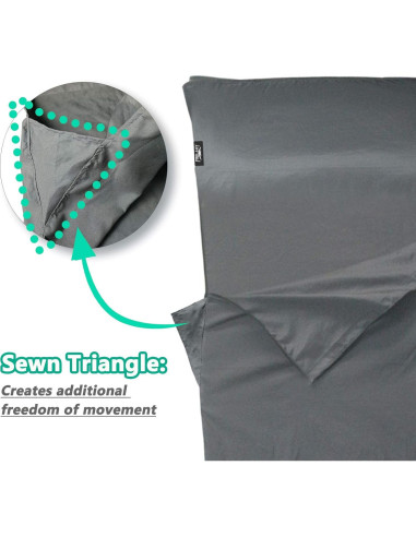 Saco de Dormir Frelaxy XL Gris Oscuro 100% Poliéster