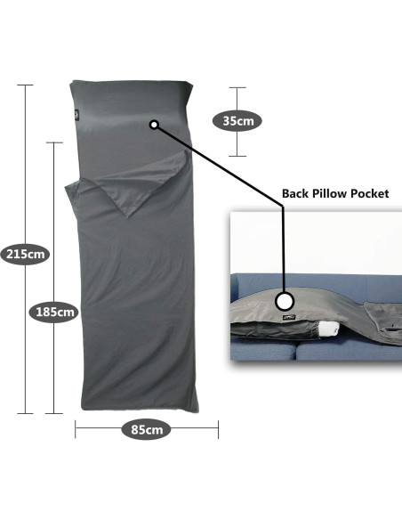 Saco de Dormir Frelaxy XL Gris Oscuro 100% Poliéster Saco de Dormir Frelaxy XL Gris Oscuro 100% Poliéster