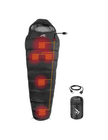 Saco de Dormir Calefaccionado Mantuole 230x90cm USB 5 Almohadillas