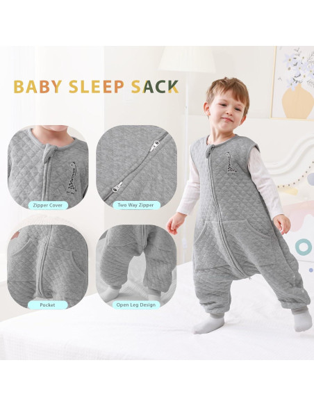 Saco de dormir para niños HOMEAL 3T-5T Algodón Gris Saco de dormir para niños HOMEAL 3T-5T Algodón Gris
