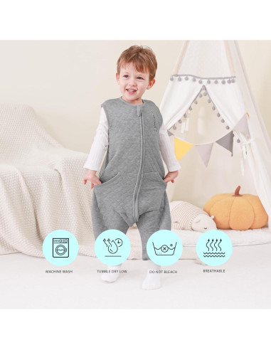 Saco de dormir para niños HOMEAL 3T-5T Algodón Gris
