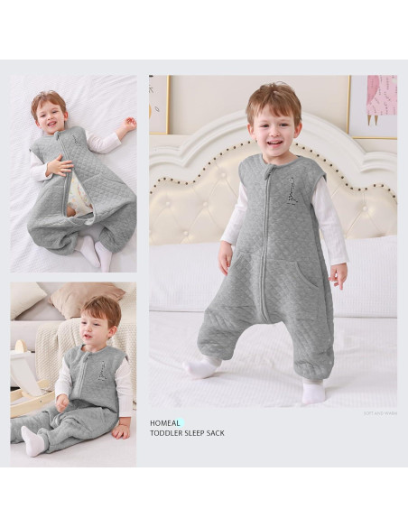 Saco de dormir para niños HOMEAL 3T-5T Algodón Gris Saco de dormir para niños HOMEAL 3T-5T Algodón Gris