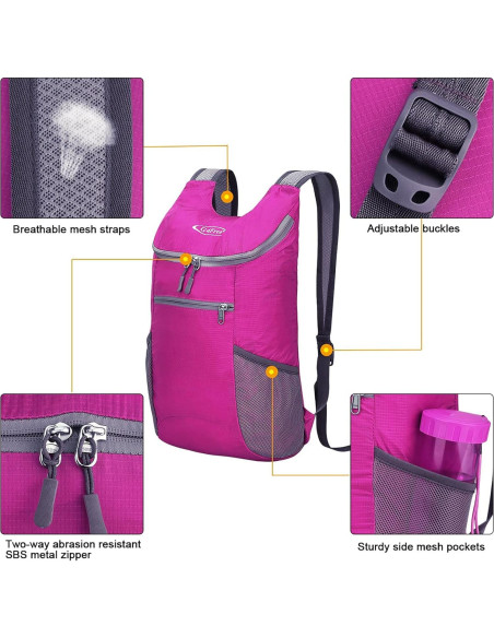 Mochila de Senderismo Plegable G4Free 11L Rosa Unisex Mochila de Senderismo Plegable G4Free 11L Rosa Unisex