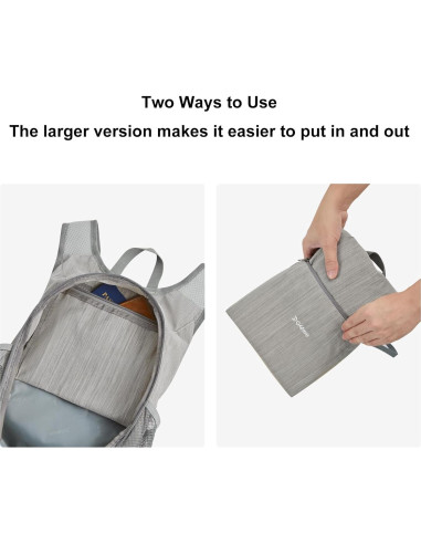 Mochila de Senderismo Plegable G4Free 15L Gris Impermeable