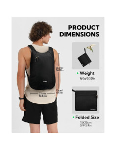 Mochila de Senderismo Plegable WATERFLY 15L Negra 2