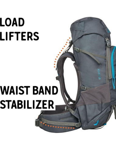 Mochila de Senderismo Kelty Asher 55L + Cubierta de Lluvia