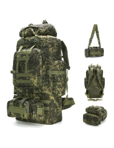 Mochila de Camping King'sGuard 100L Impermeable Camo Ruso