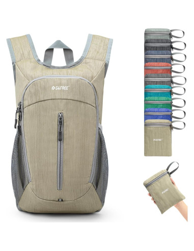 Mochila de Senderismo Plegable G4Free 10L Beige Ligera
