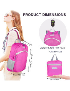 Mochila Plegable Impermeable BEMYGREENBAG 35L para Senderismo 2