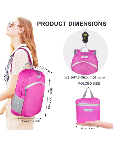 Mochila Plegable Impermeable BEMYGREENBAG 35L para Senderismo