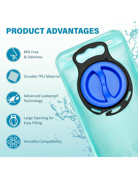 Saco de Agua Paukis 2L Libre de BPA para Senderismo Saco de Agua Paukis 2L Libre de BPA para Senderismo