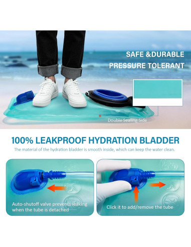 Saco de Agua Paukis 2L Libre de BPA para Senderismo