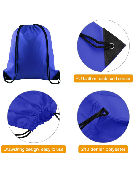Bolsas de Cuerda PLULON 25 Pcs Azul para Gimnasio y Viajes