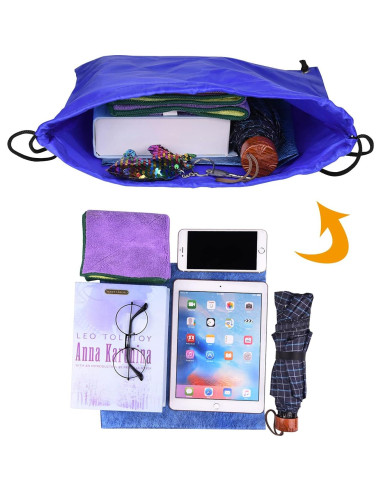 Bolsas de Cuerda PLULON 25 Pcs Azul para Gimnasio y Viajes