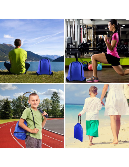 Bolsas de Cuerda PLULON 25 Pcs Azul para Gimnasio y Viajes