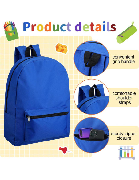 Mochilas Clásicas al por Mayor Amylove 12 Unidades 30x43cm