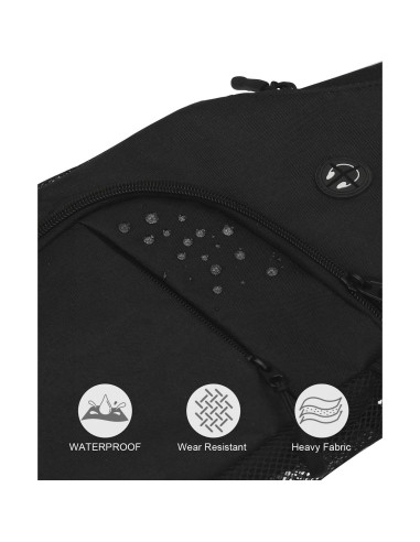 Mochila Bandolera Impermeable Pritent Mediana Negra 6L