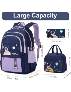 Mochila Escolar Impermeable ACESAK para Niñas 30x15x45cm 2