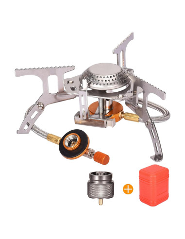 Estufa de Gas Camping Portátil Adaptador Propano 1LB Plegable