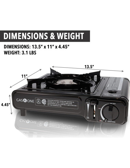 Estufa de Gas Butano Portátil Gas One GS-1000 7650 BTU