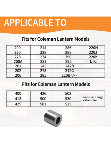 Empaque de Válvula 118D6201 para Linternas y Estufas Coleman - 4 Pcs
