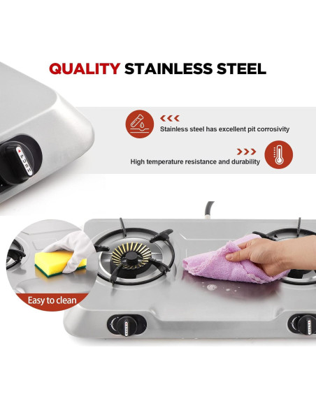 Estufa de Gas Propano Portátil forimo RQZ 2 Quemadores 19,000 BTU