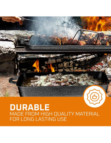 Sartén de Hierro Fundido Bruntmor 4.5L Pre-sazonada con Tapa