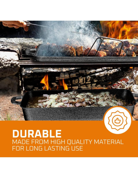 Sartén de Hierro Fundido Bruntmor 4.5L Pre-sazonada con Tapa