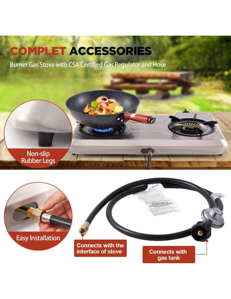 Estufa de Gas Propano Portátil forimo RQZ 2 Quemadores 19,000 BTU